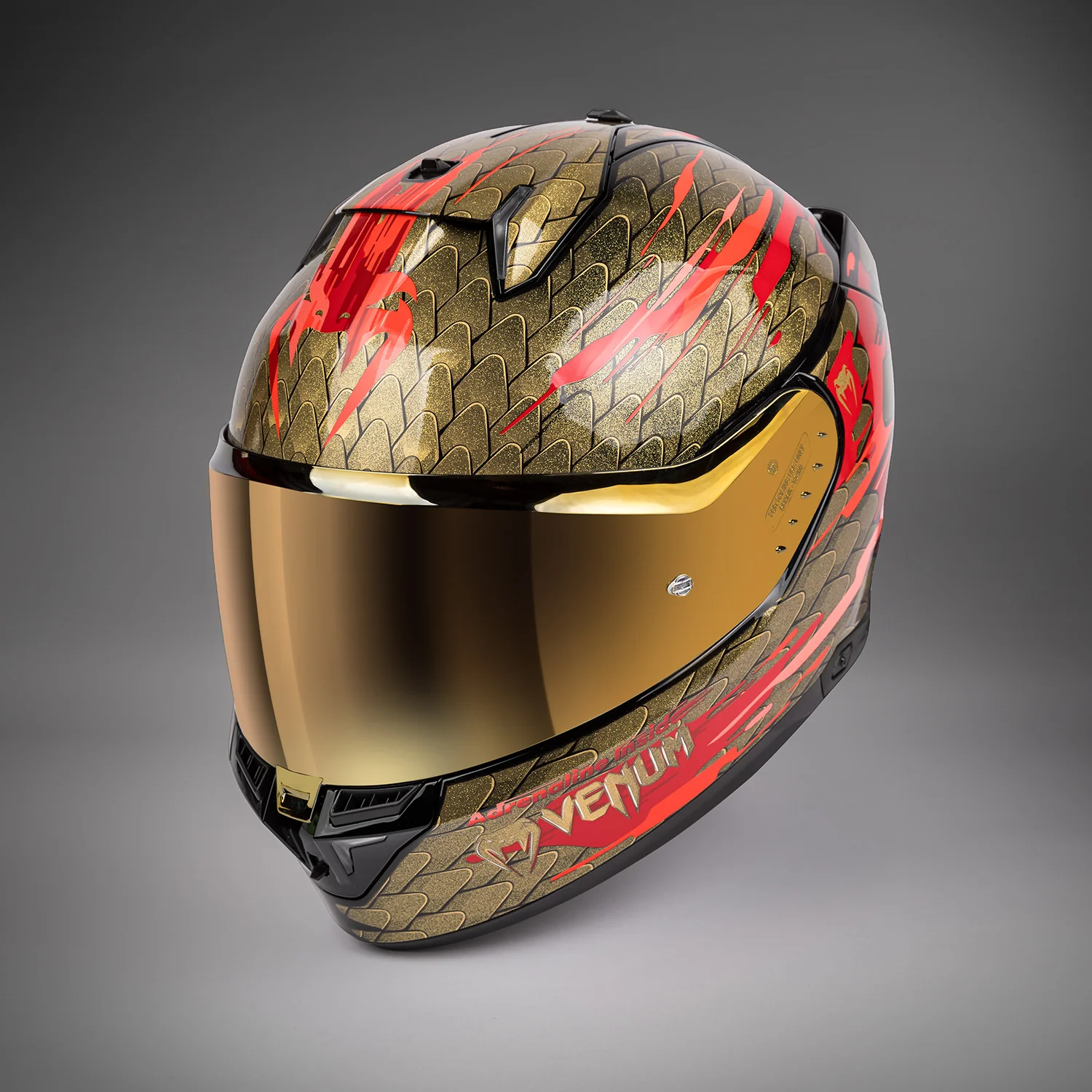 Casco de moto Venum x Shark SKWAL i3 - Rojo/Dorado